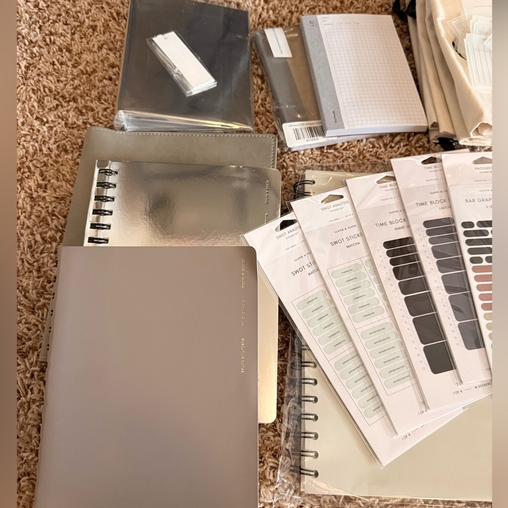 Cloth and Paper Assorted Planner Stickers, Annotation set and Notebooks - Picture 2 of 8